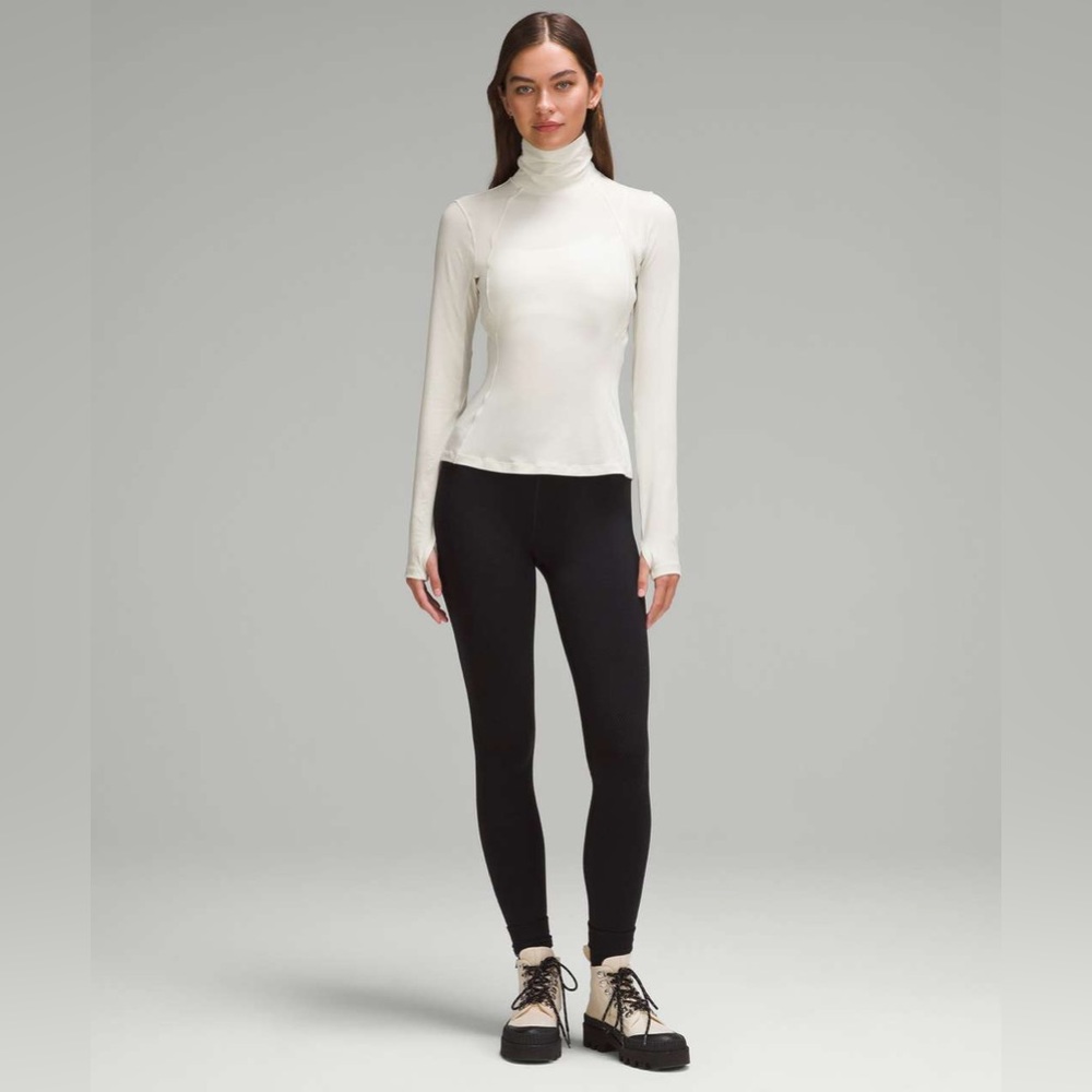 NWT Lululemon Long Sleeve Turtleneck Base Layer Top in Bone size 0